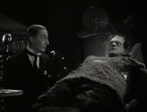 A butler staring in surprise at Frankenstein's Monster. Your argument is invalid.
