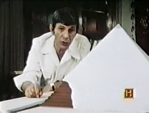 This picture of Leonard Nimoy playing with a toy pyramid warms my heart more than I can say.